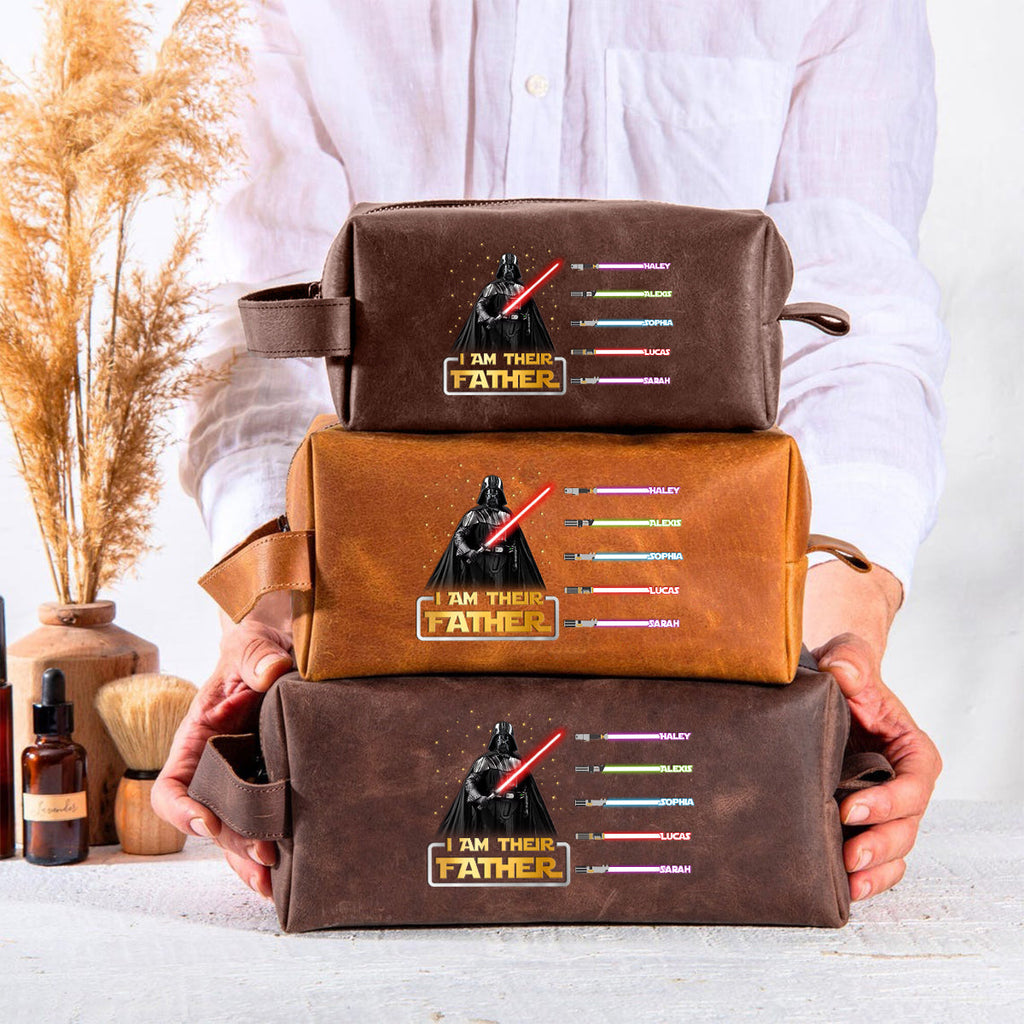 Personalized Leather Toiletry Bag Custom Name Gift for Dad Leather Toiletry Bag GradoCreations
