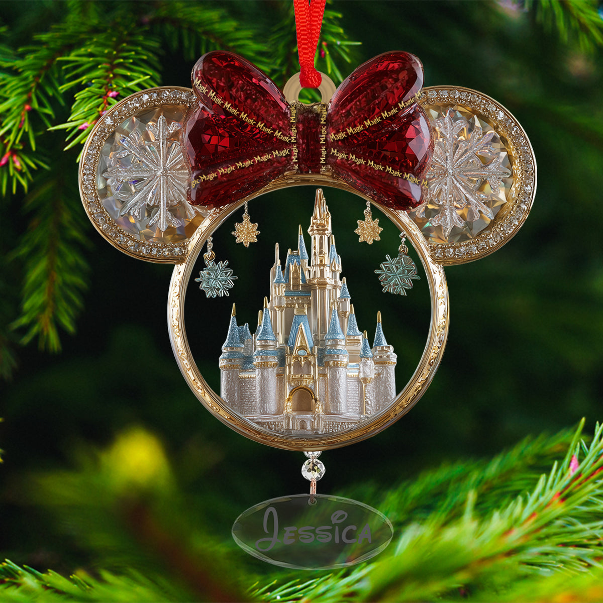 Personalized Acrylic Mouse Ornament with Custom Charms for Christmas Ornament With Charm GradoCreations