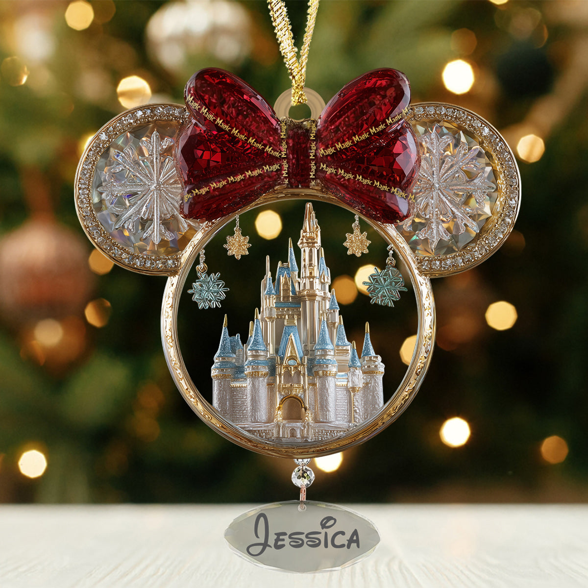 Personalized Acrylic Mouse Ornament with Custom Charms for Christmas Ornament With Charm GradoCreations