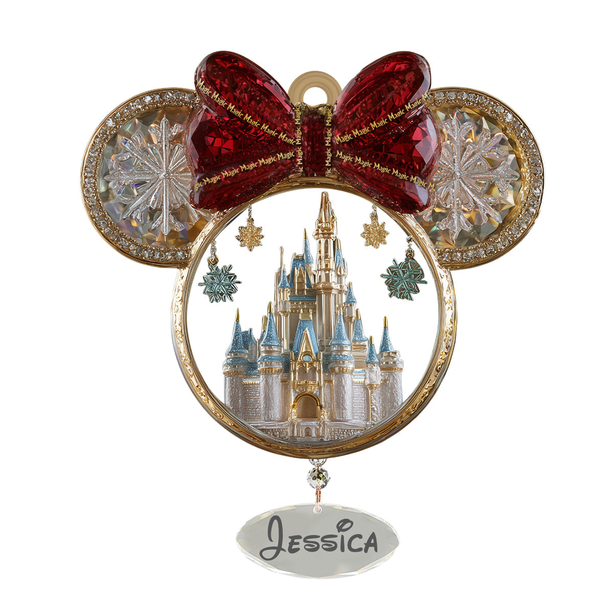 Personalized Acrylic Mouse Ornament with Custom Charms for Christmas Ornament With Charm GradoCreations