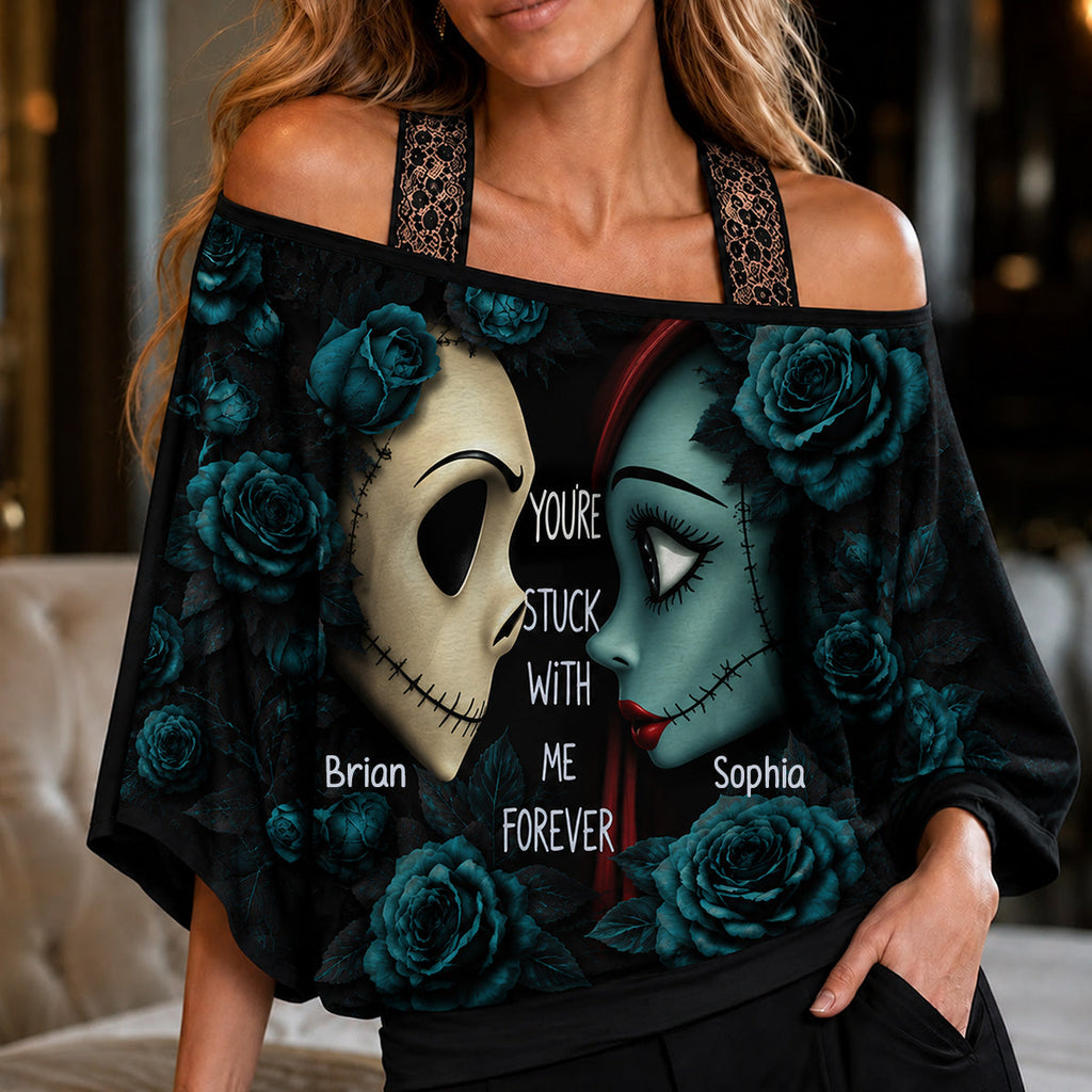 Personalized Off-Shoulder Top Set with Custom Names Gift Off-Shoulder Top Set GradoCreations