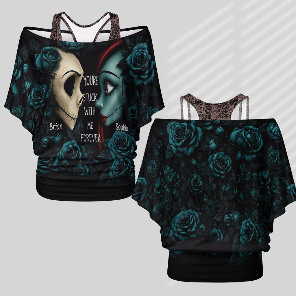 Personalized Off-Shoulder Top Set with Custom Names Gift Off-Shoulder Top Set GradoCreations