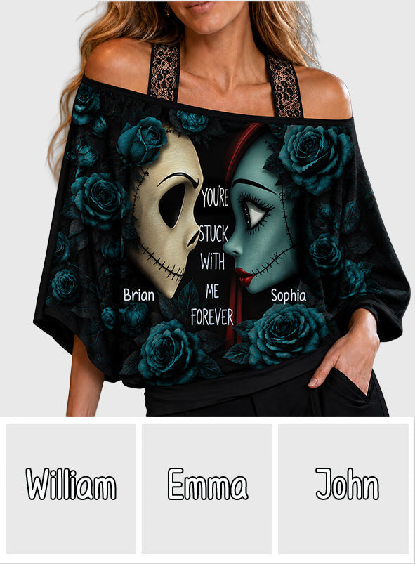Personalized Off-Shoulder Top Set with Custom Names Gift Off-Shoulder Top Set GradoCreations