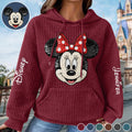 Personalized Minnie Mouse Waffle Hoodie Custom Name Gift Idea Waffle Hoodie GradoCreations