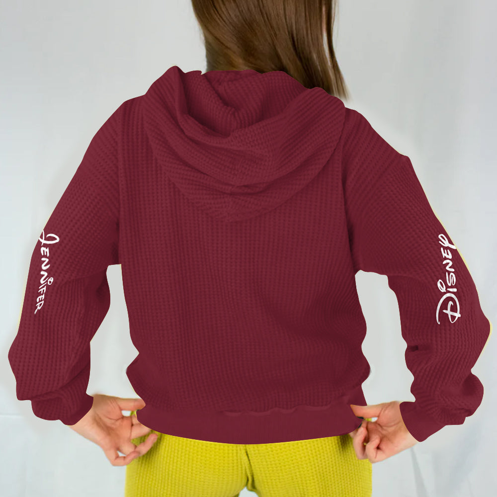 Personalized Minnie Mouse Waffle Hoodie Custom Name Gift Idea Waffle Hoodie GradoCreations