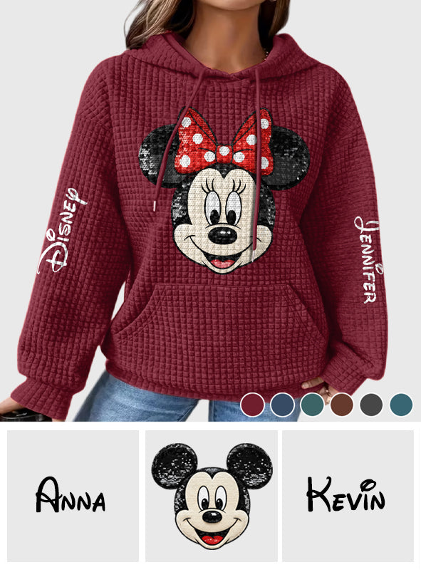 Personalized Minnie Mouse Waffle Hoodie Custom Name Gift Idea Waffle Hoodie GradoCreations