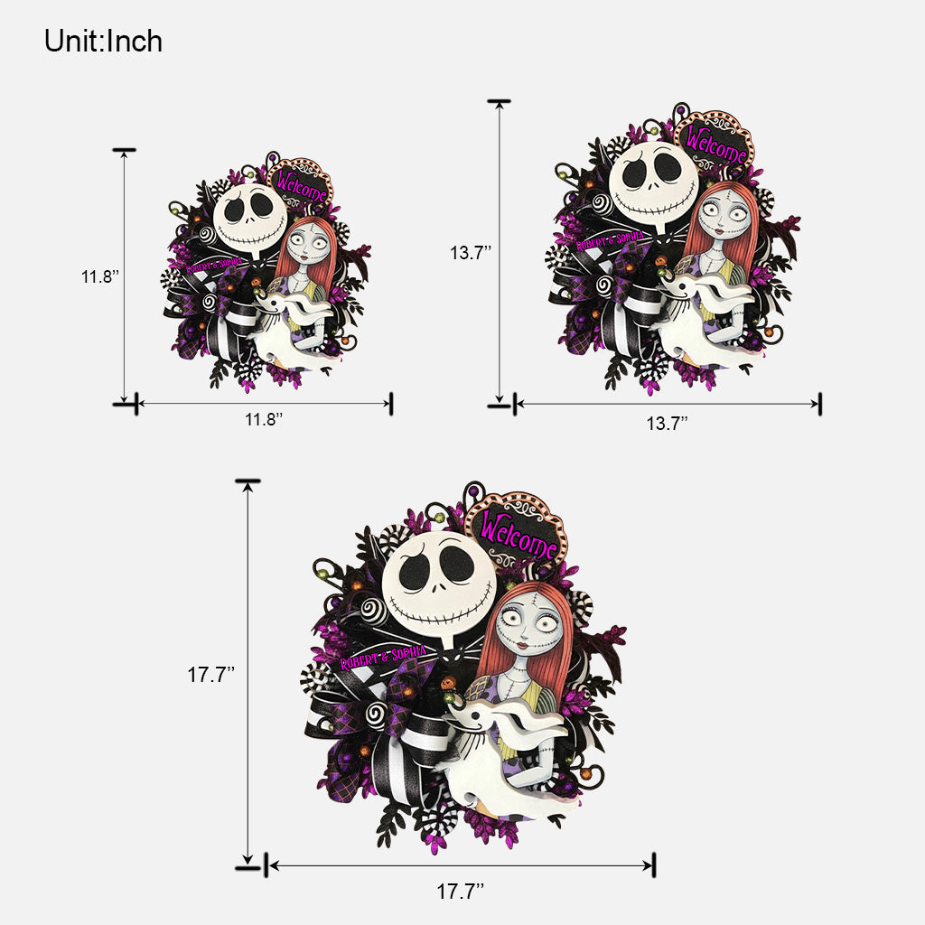 Personalized Nightmare Before Christmas Wooden Sign with Names - Unique Home Décor Gift Wood Sign GradoCreations