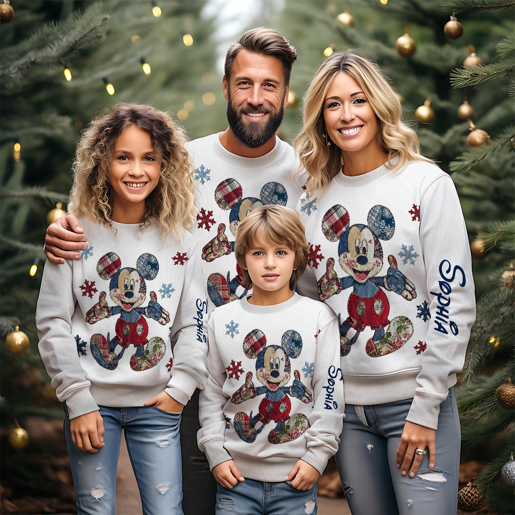 Personalized Disney Mouse Ugly Sweater Custom Name Gift for Christmas Ugly Sweater GradoCreations