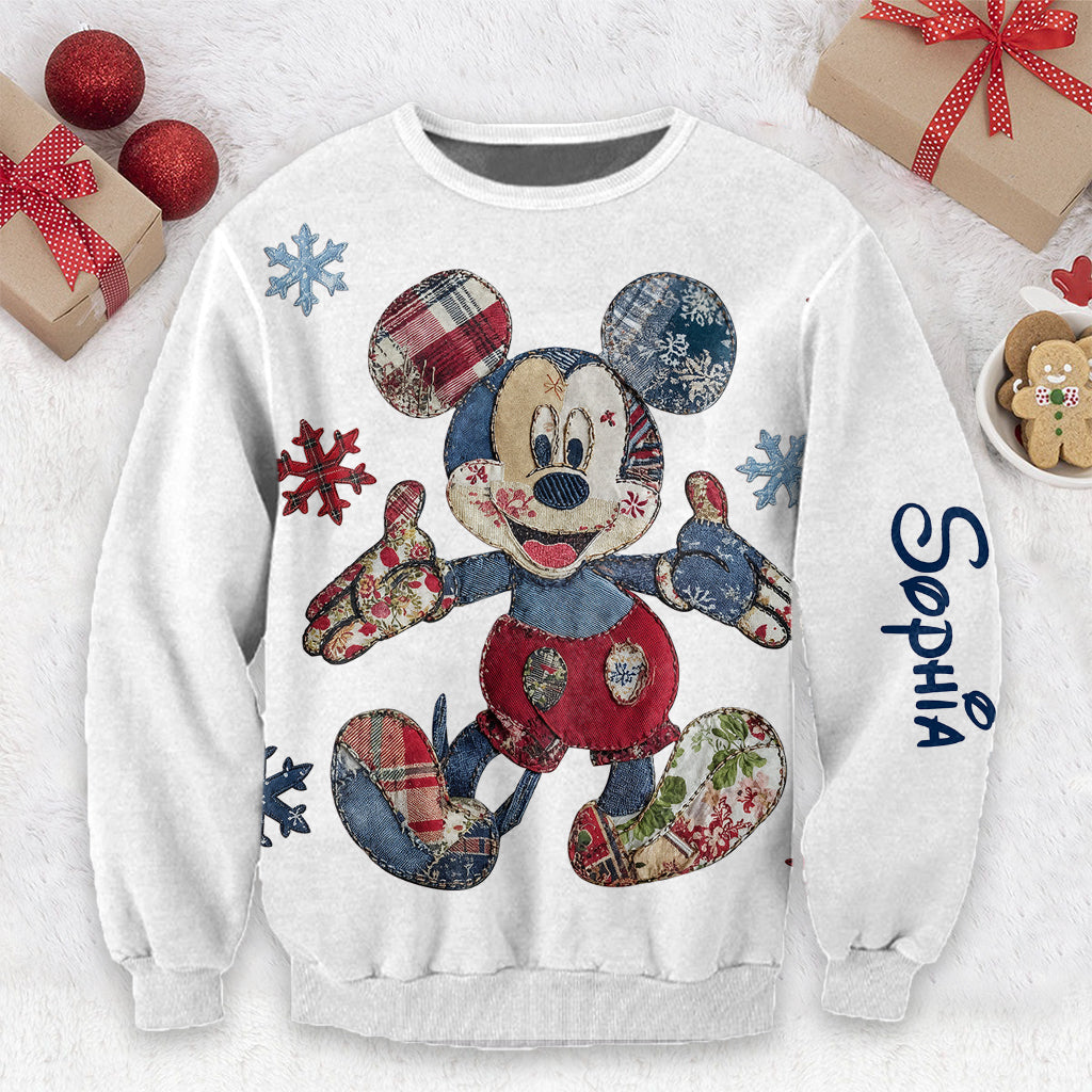 Personalized Disney Mouse Ugly Sweater Custom Name Gift for Christmas Ugly Sweater GradoCreations