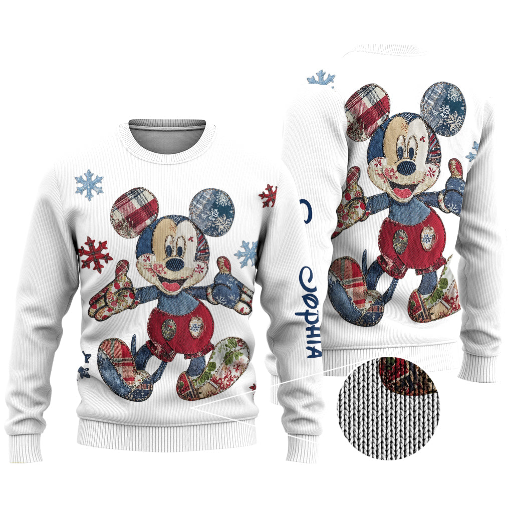 Personalized Disney Mouse Ugly Sweater Custom Name Gift for Christmas Ugly Sweater GradoCreations