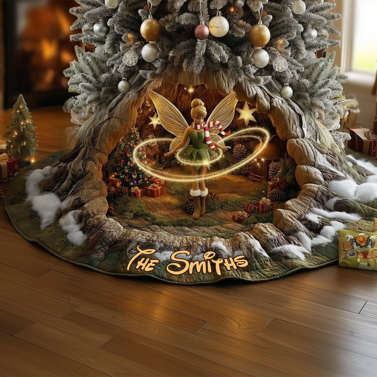 Personalized Mouse Shaped Tree Skirt Custom Name Christmas Decor Shaped Tree Skirt GradoCreations