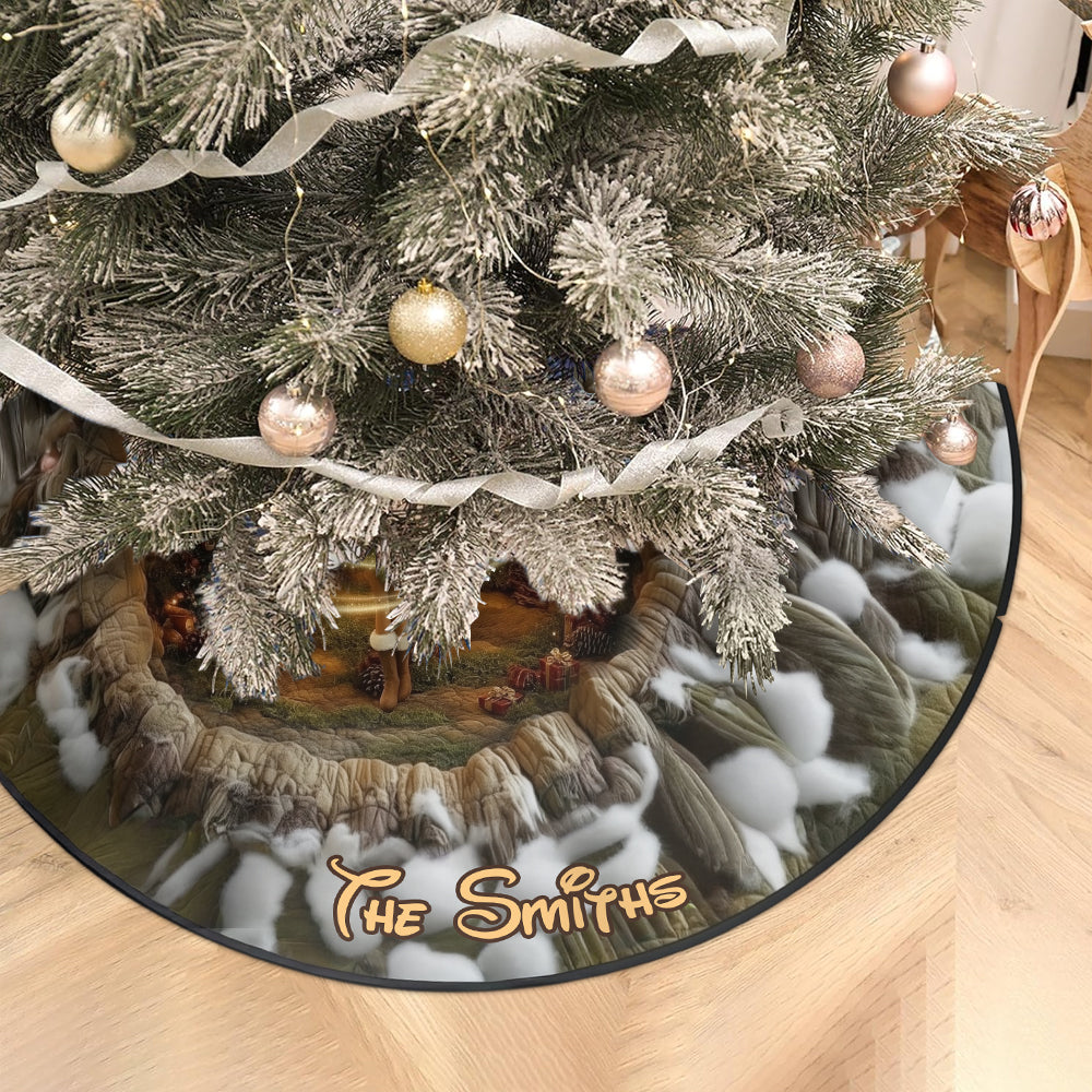 Personalized Mouse Shaped Tree Skirt Custom Name Christmas Decor Shaped Tree Skirt GradoCreations