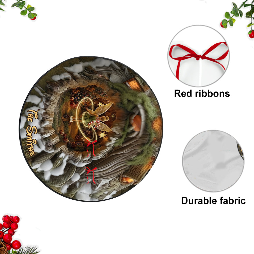 Personalized Mouse Shaped Tree Skirt Custom Name Christmas Decor Shaped Tree Skirt GradoCreations