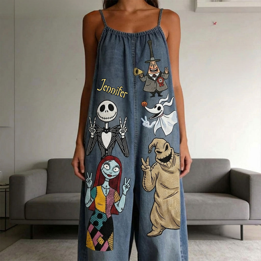 Personalized Nightmare Loose-Fit Overalls with Custom Name Loose-Fit Overalls/ Rompers GradoCreations