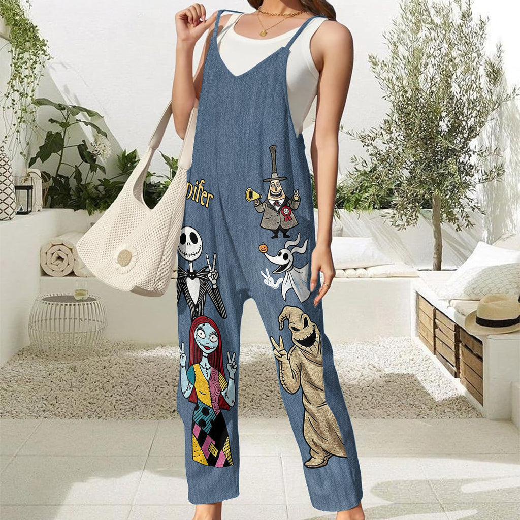 Personalized Nightmare Loose-Fit Overalls with Custom Name Loose-Fit Overalls/ Rompers GradoCreations