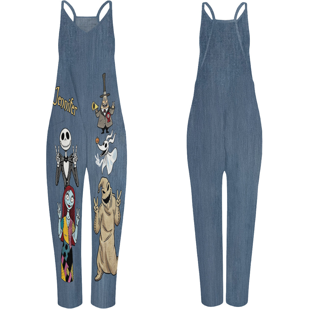 Personalized Nightmare Loose-Fit Overalls with Custom Name Loose-Fit Overalls/ Rompers GradoCreations