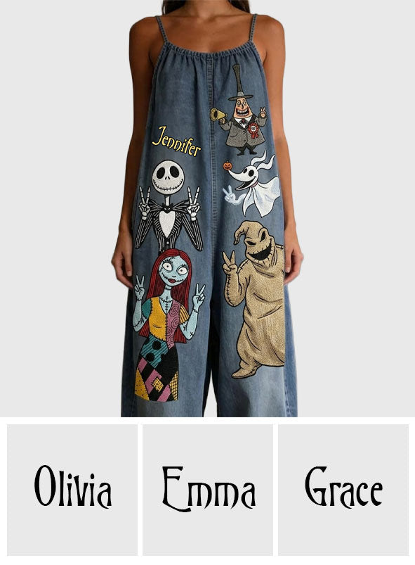 Personalized Nightmare Loose-Fit Overalls with Custom Name Loose-Fit Overalls/ Rompers GradoCreations