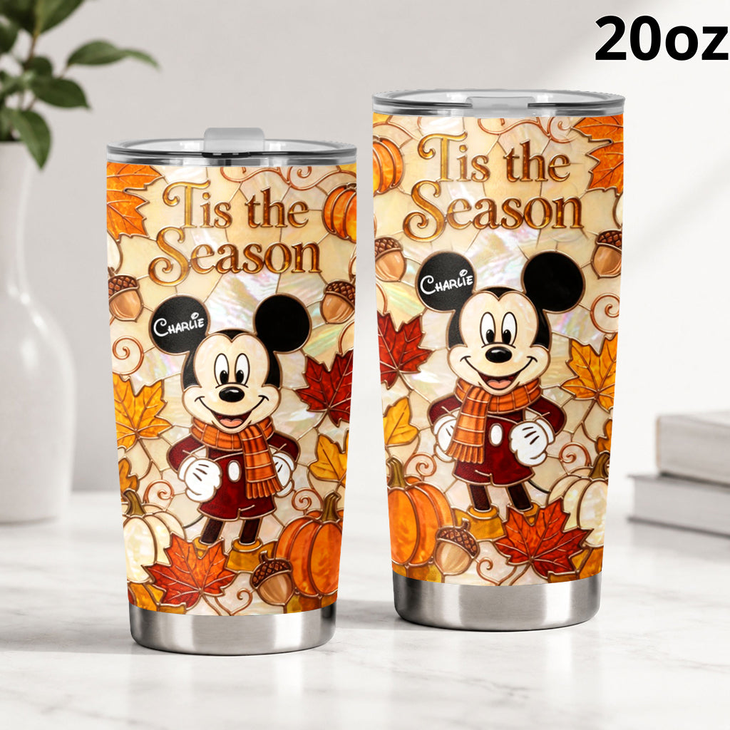 Personalized Autumn Tumbler with Cartoon Character Gift for Kids Tumbler GradoCreations