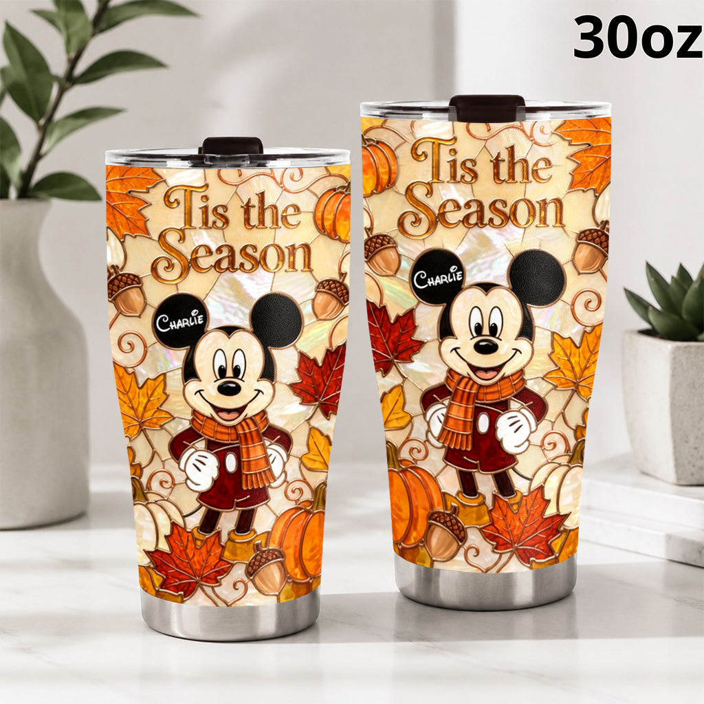 Personalized Autumn Tumbler with Cartoon Character Gift for Kids Tumbler GradoCreations