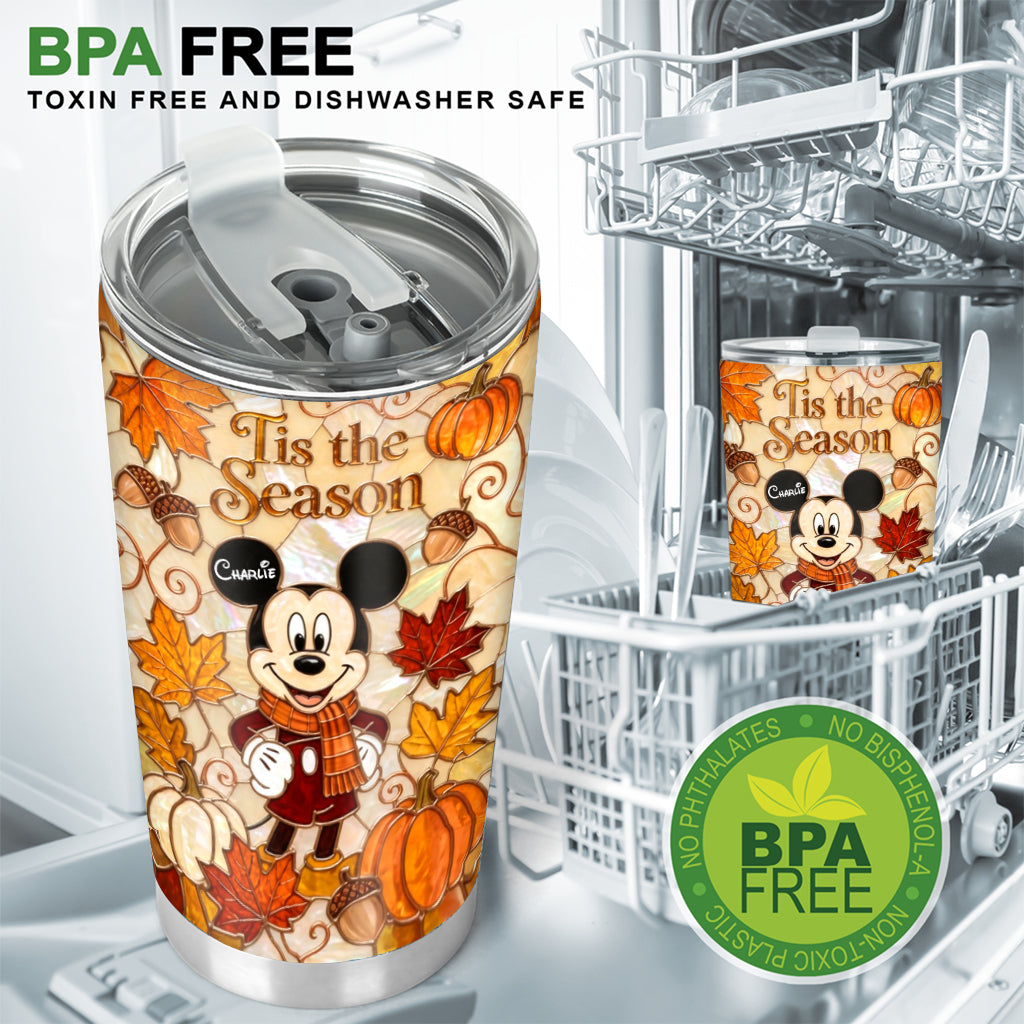 Personalized Fall Vibes Tumbler with Mickey Mouse Design Gift Tumbler GradoCreations