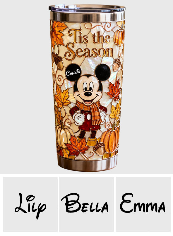 Personalized Autumn Tumbler with Cartoon Character Gift for Kids Tumbler GradoCreations