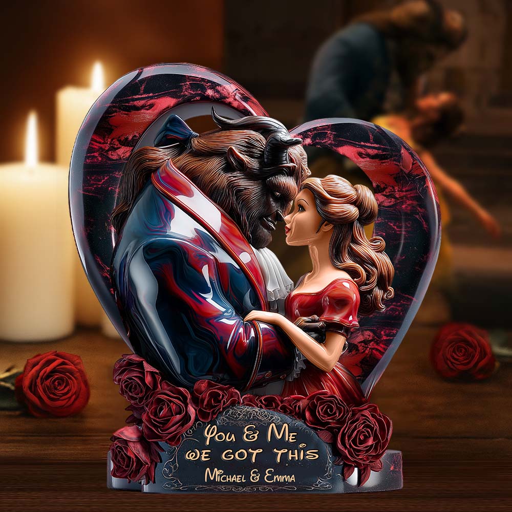 Personalized Couple Acrylic Plaque Heart Shape Custom Gift Custom Shaped Acrylic Plaque GradoCreations