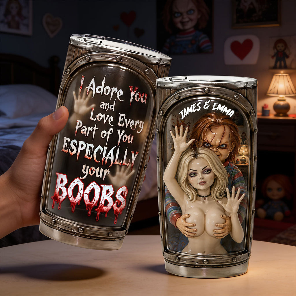 Personalized Horror Doll Couple Tumbler Custom Name Gift Tumbler GradoCreations