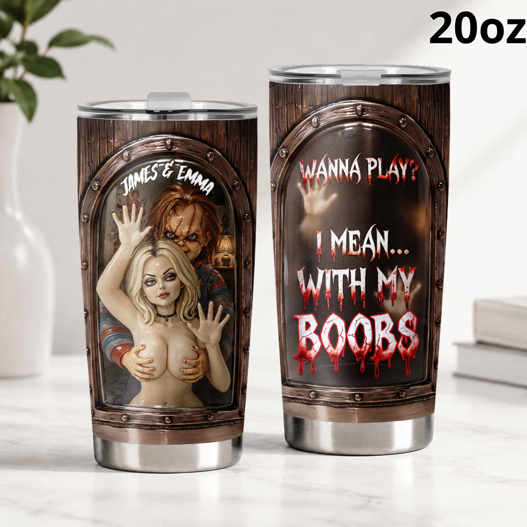 Personalized Horror Doll Couple Tumbler Custom Name Gift Tumbler GradoCreations