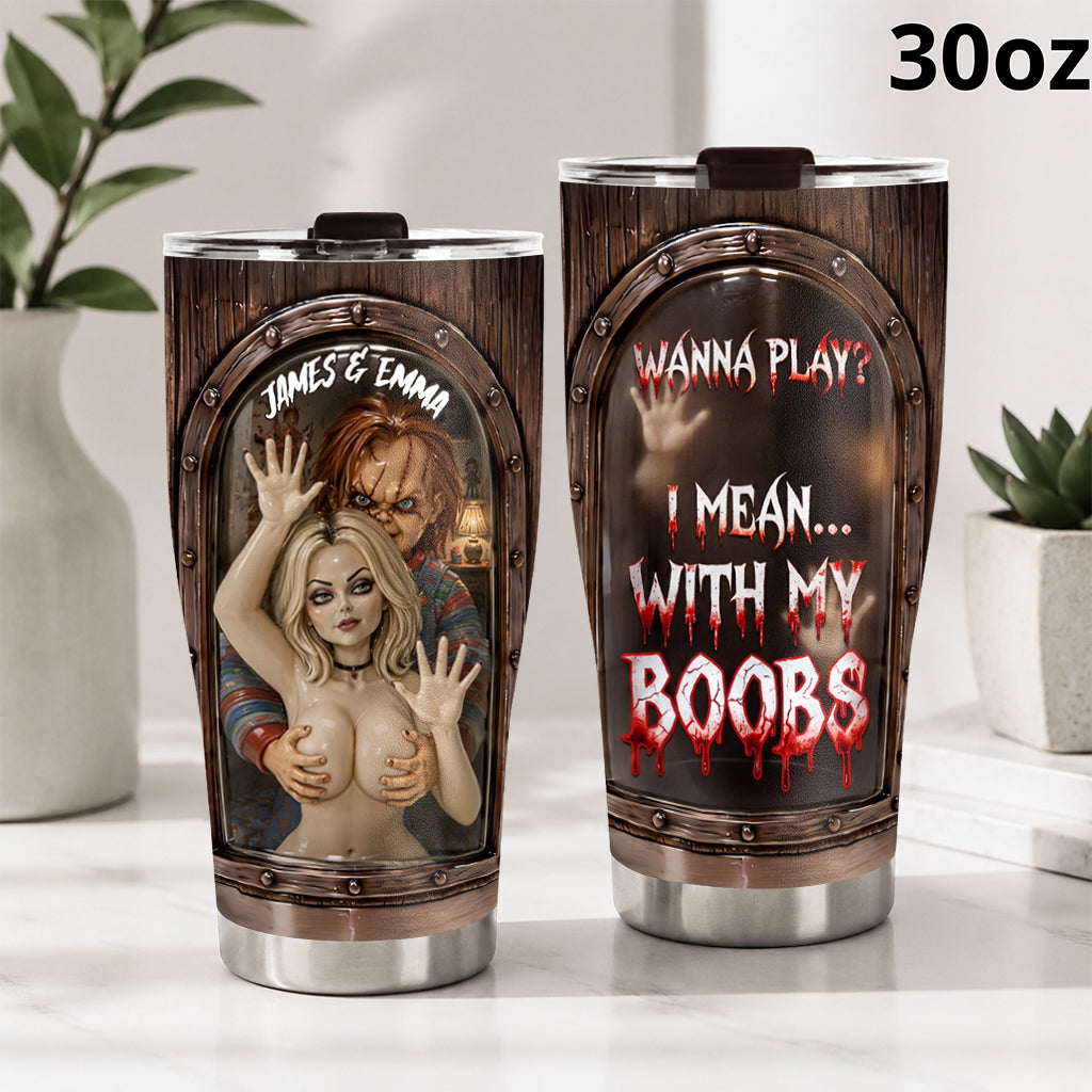 Personalized Horror Doll Couple Tumbler Custom Name Gift Tumbler GradoCreations