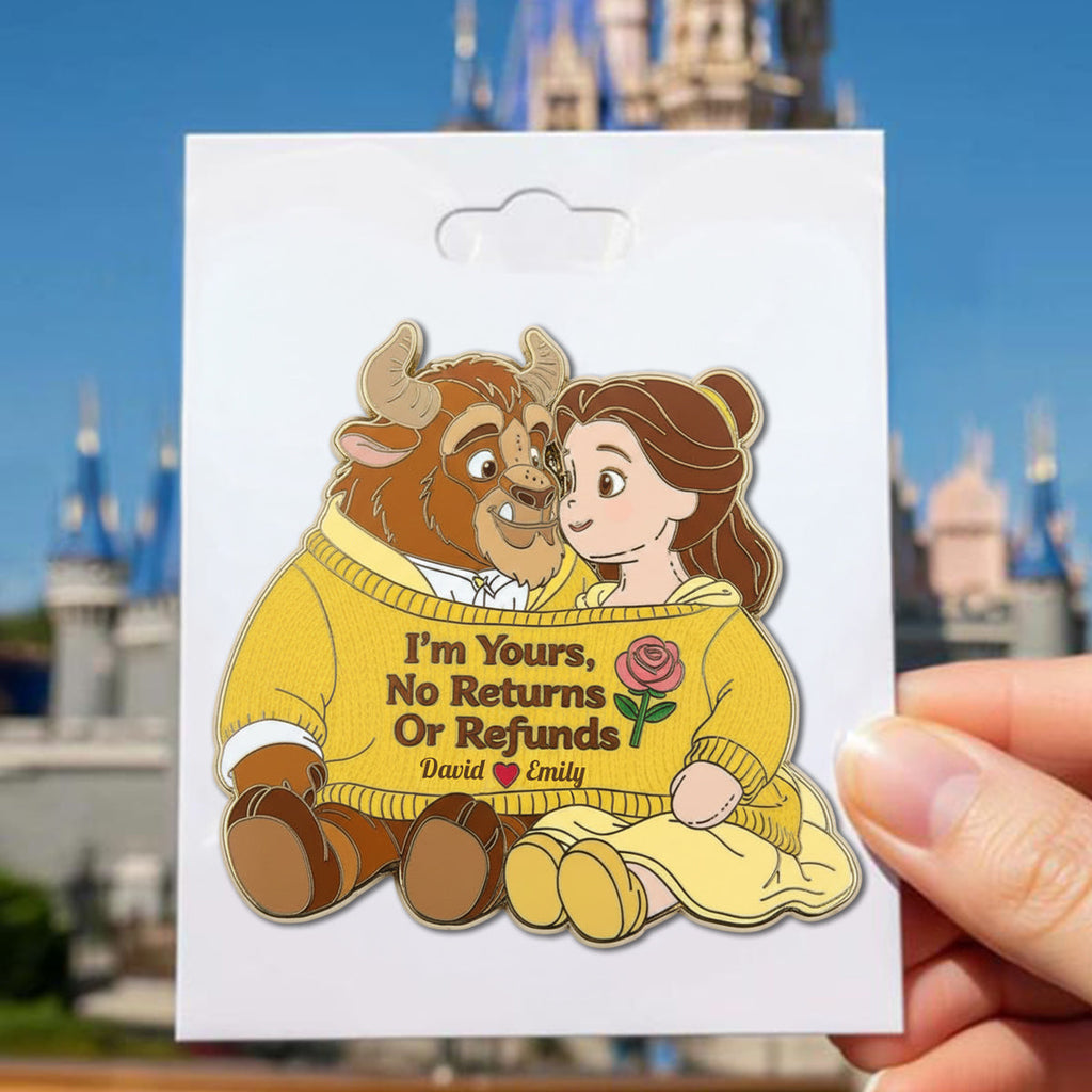Personalized Beauty and The Beast Enamel Pin Custom Name Gift Idea Acrylic Enamel Pin GradoCreations