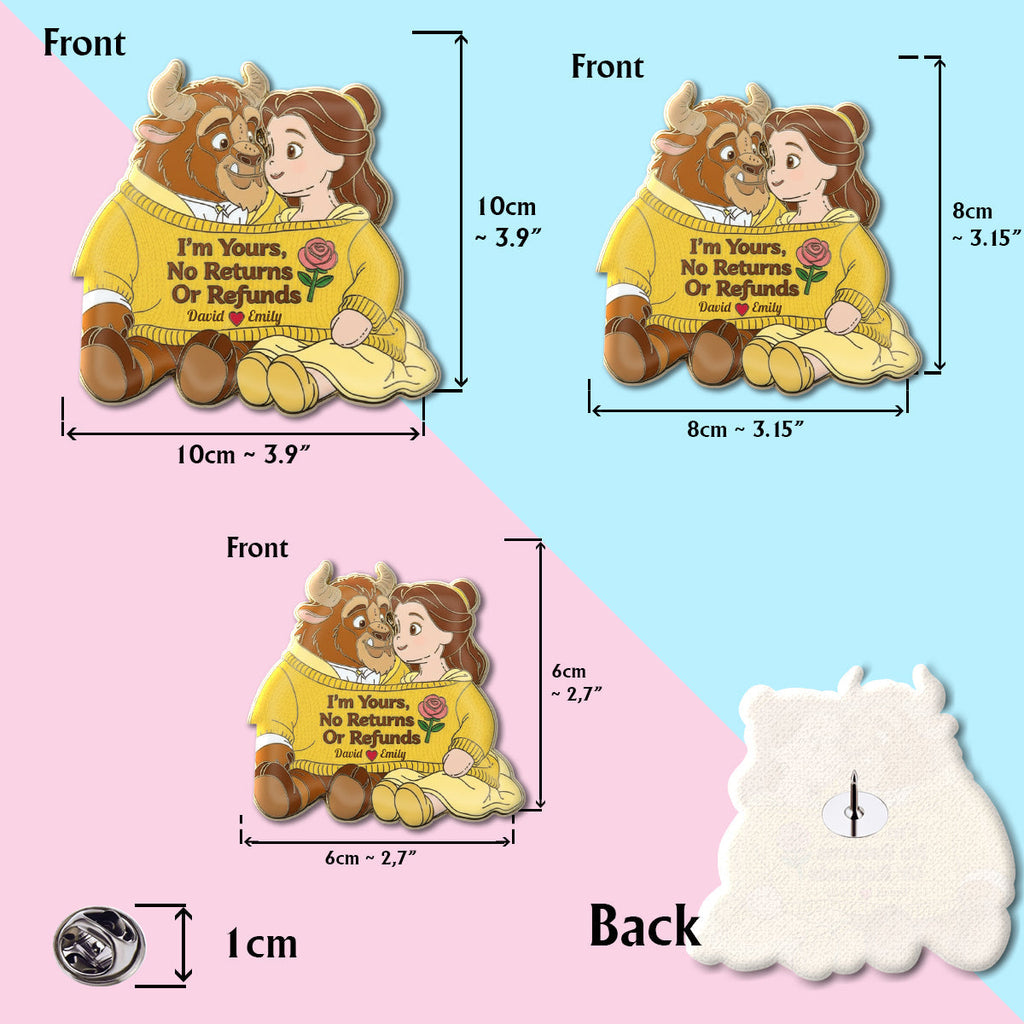 Personalized Beauty and The Beast Enamel Pin Custom Name Gift Idea Acrylic Enamel Pin GradoCreations