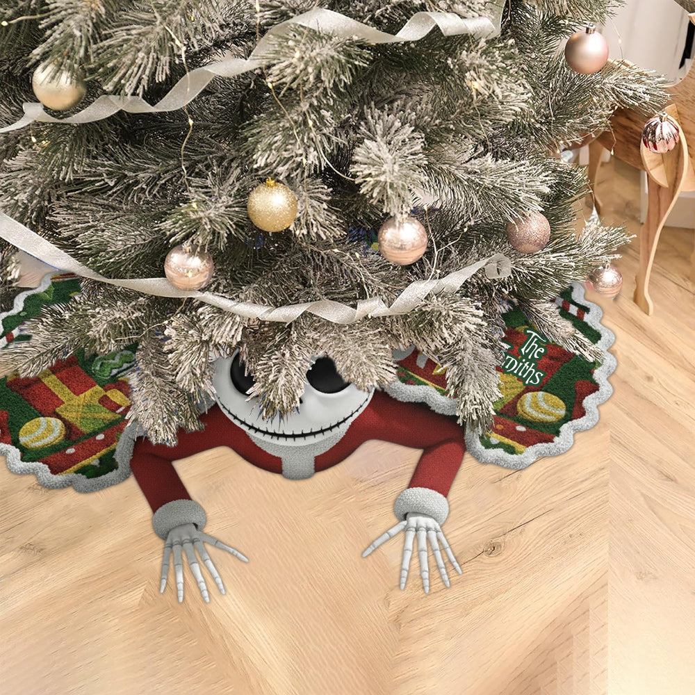 Personalized Nightmare Before Christmas Tree Skirt Gift Shaped Tree Skirt GradoCreations