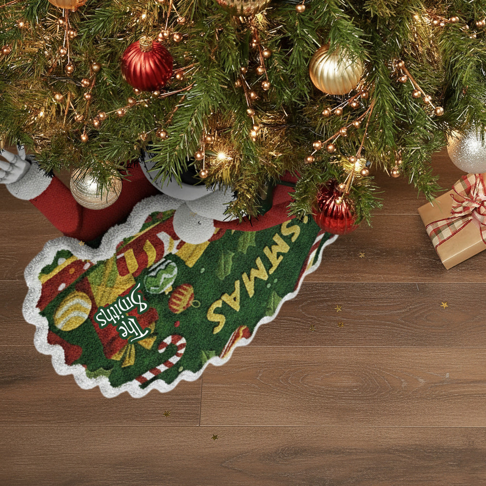 Personalized Nightmare Before Christmas Tree Skirt Gift Shaped Tree Skirt GradoCreations