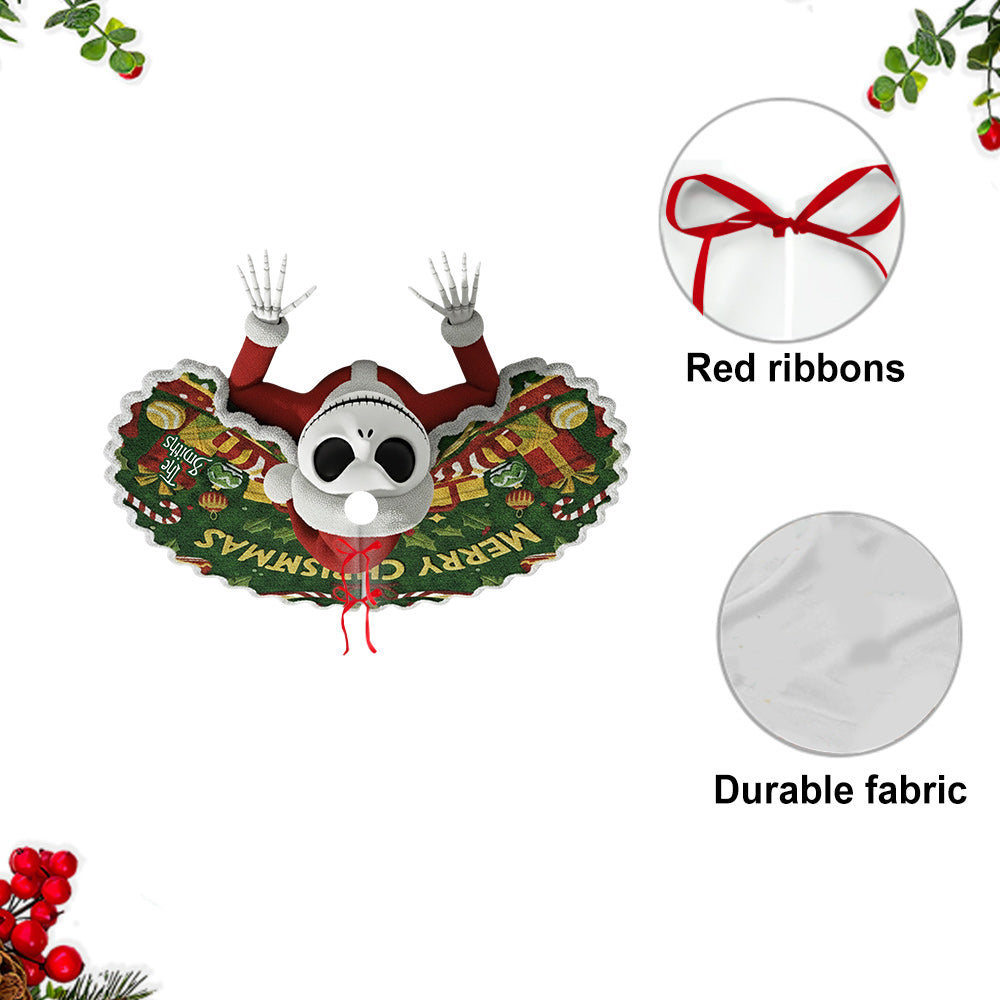 Personalized Nightmare Before Christmas Tree Skirt Gift Shaped Tree Skirt GradoCreations