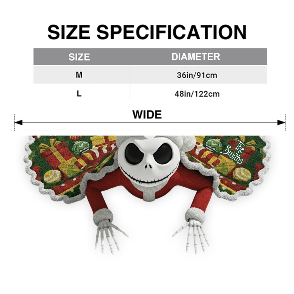 Personalized Nightmare Before Christmas Tree Skirt Gift Shaped Tree Skirt GradoCreations