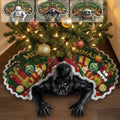Personalized Merry Christmas Shaped Tree Skirt Unique Design Shaped Tree Skirt GradoCreations