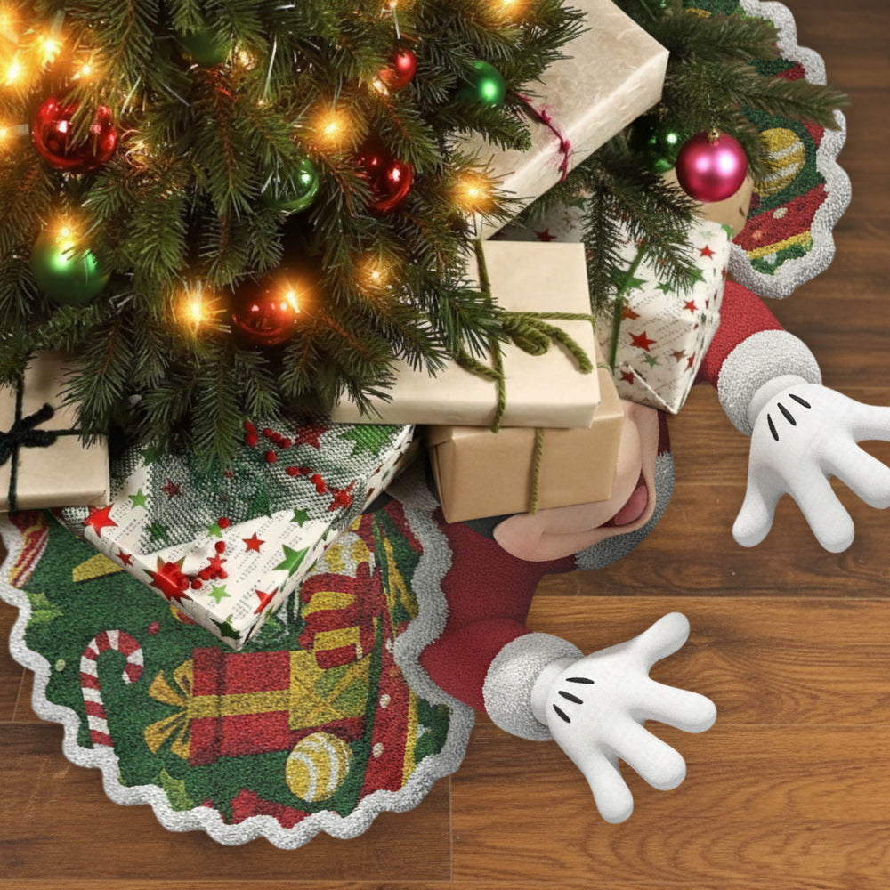 Personalized Mouse Shaped Christmas Tree Skirt Unique Holiday Decor Shaped Tree Skirt GradoCreations