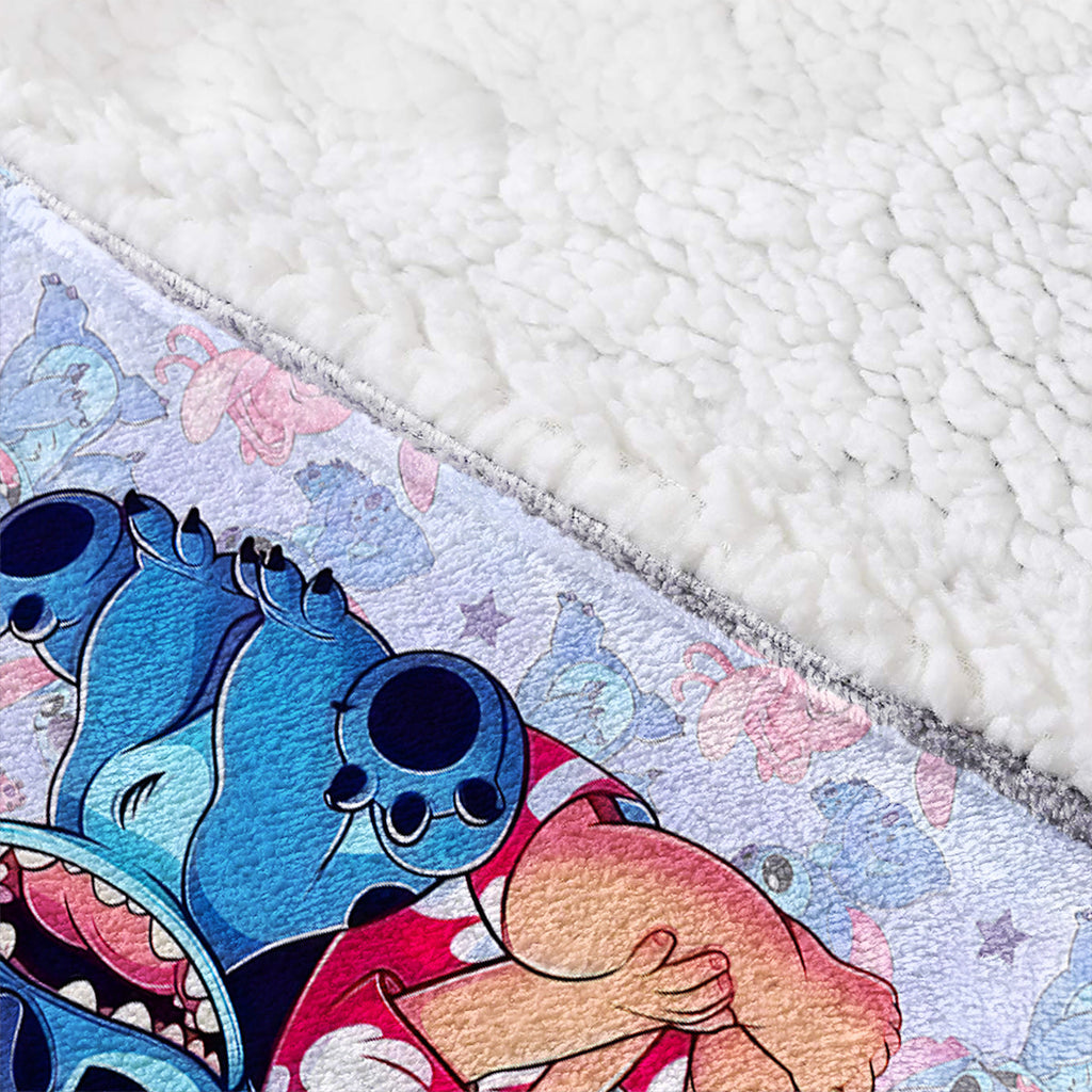 Personalized Stitch Blanket Hoodie Custom Name Gift for Kids Blanket Hoodie GradoCreations