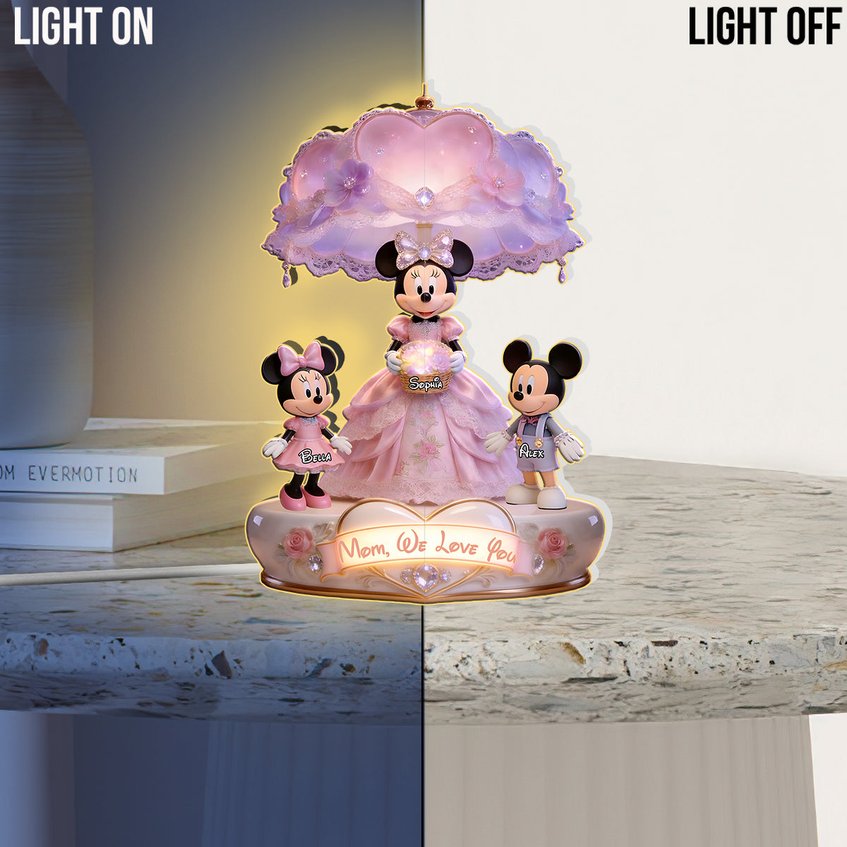 Personalized Acrylic LED Night Light for Mom | Custom Shape Gift Acrylic LED Night Light GradoCreations