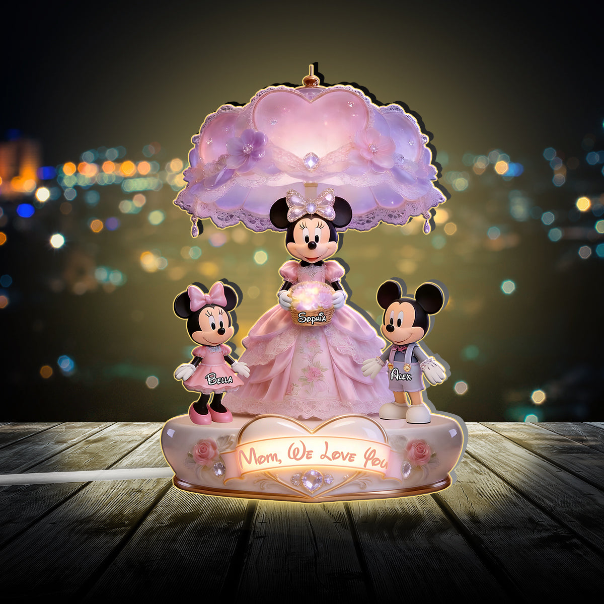 Personalized Acrylic LED Night Light for Mom | Custom Shape Gift Acrylic LED Night Light GradoCreations