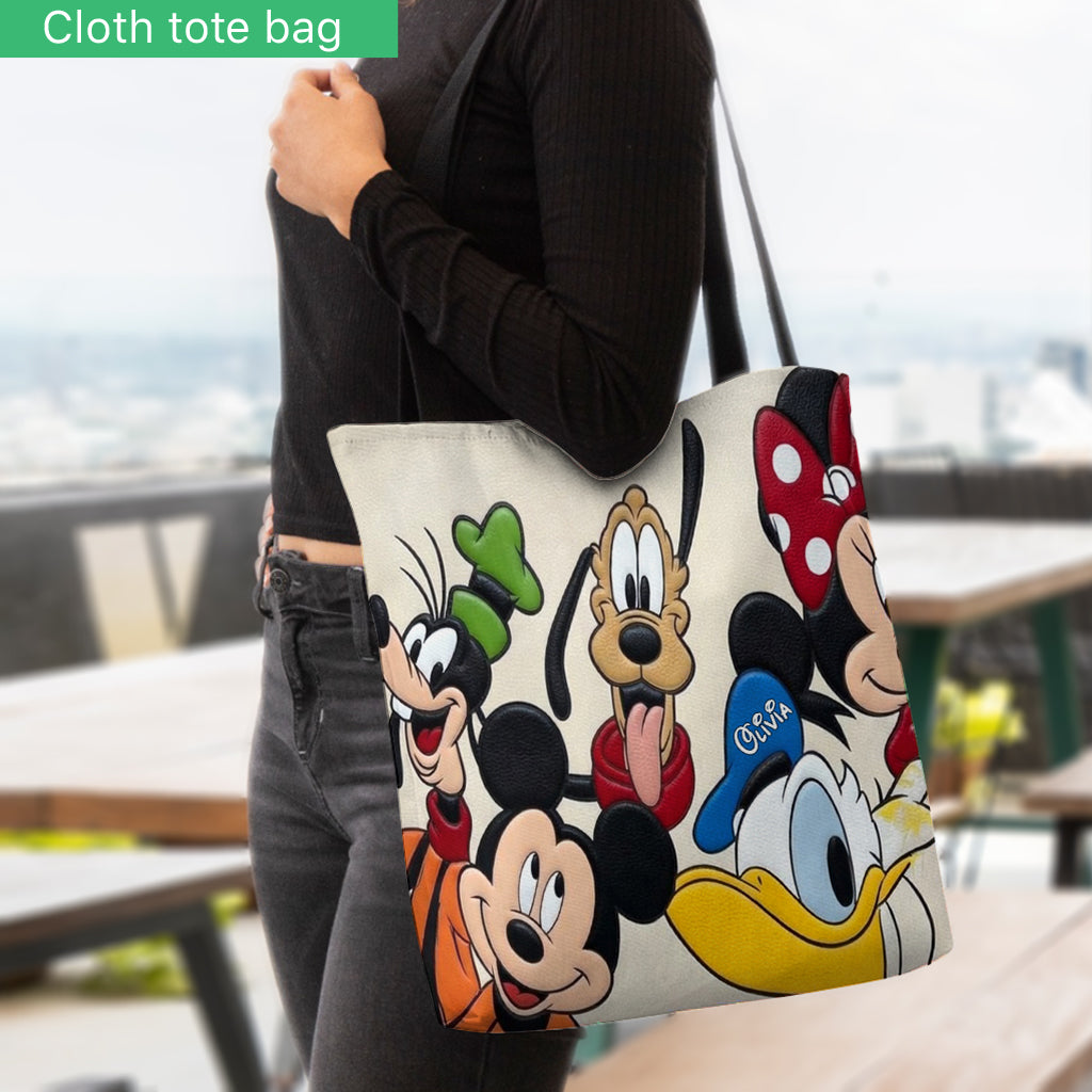 Personalized Disney Characters Tote Bag Custom Name Gift Tote Bag GradoCreations