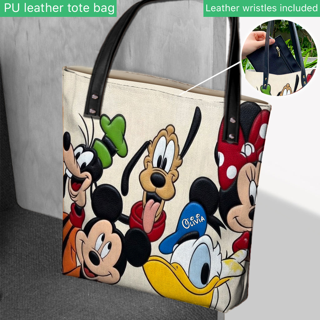 Personalized Disney Characters Tote Bag Custom Name Gift Tote Bag GradoCreations