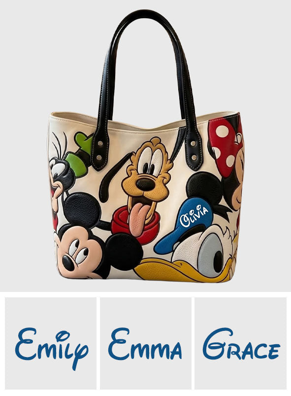 Personalized Disney Characters Tote Bag Custom Name Gift Tote Bag GradoCreations