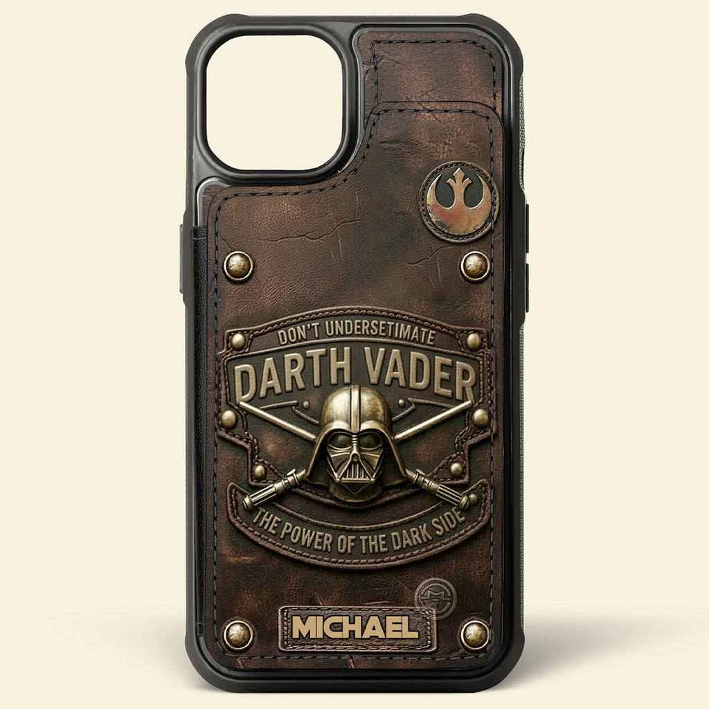 Personalized Darth Vader Wallet Phone Case Custom Name Gift Fully Printed Wallet Phone Case GradoCreations