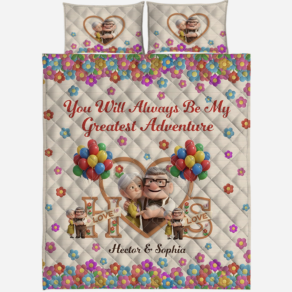 Personalized Mouse Quilt Set for Couples with Custom Names - Unique Gift Idea Quilt Set GradoCreations