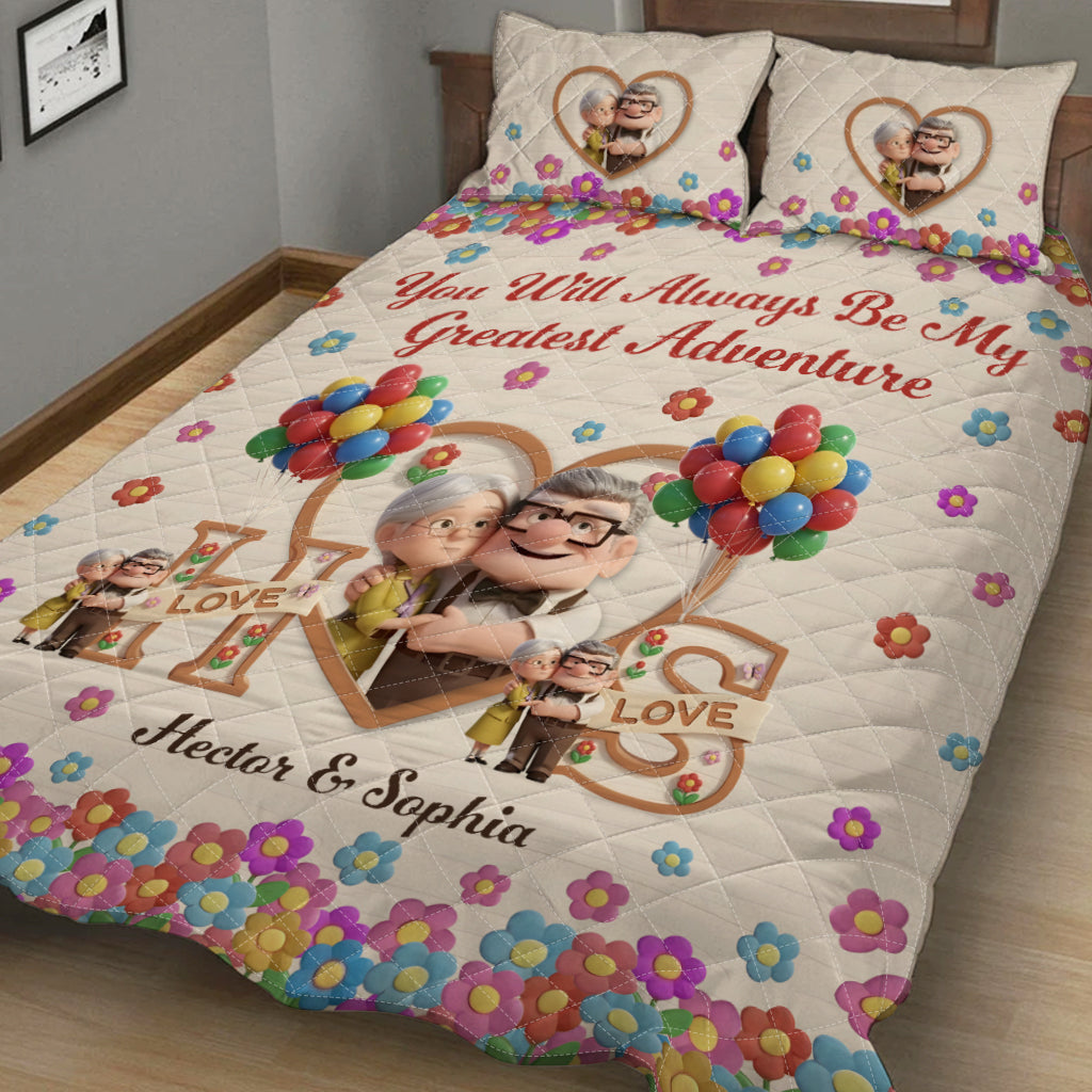 Personalized Mouse Quilt Set for Couples with Custom Names - Unique Gift Idea Quilt Set GradoCreations