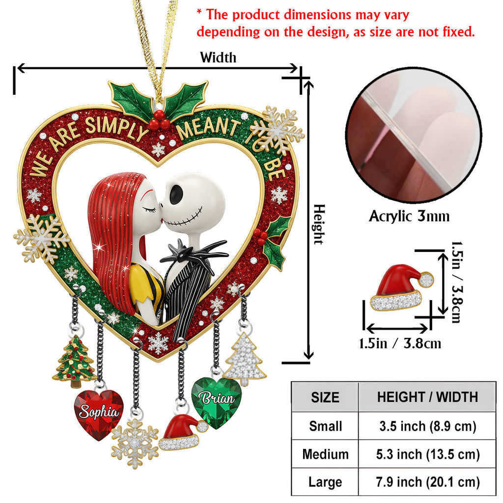 Personalized Nightmare Before Christmas Ornament with Charms for Couples Ornament With Charm GradoCreations