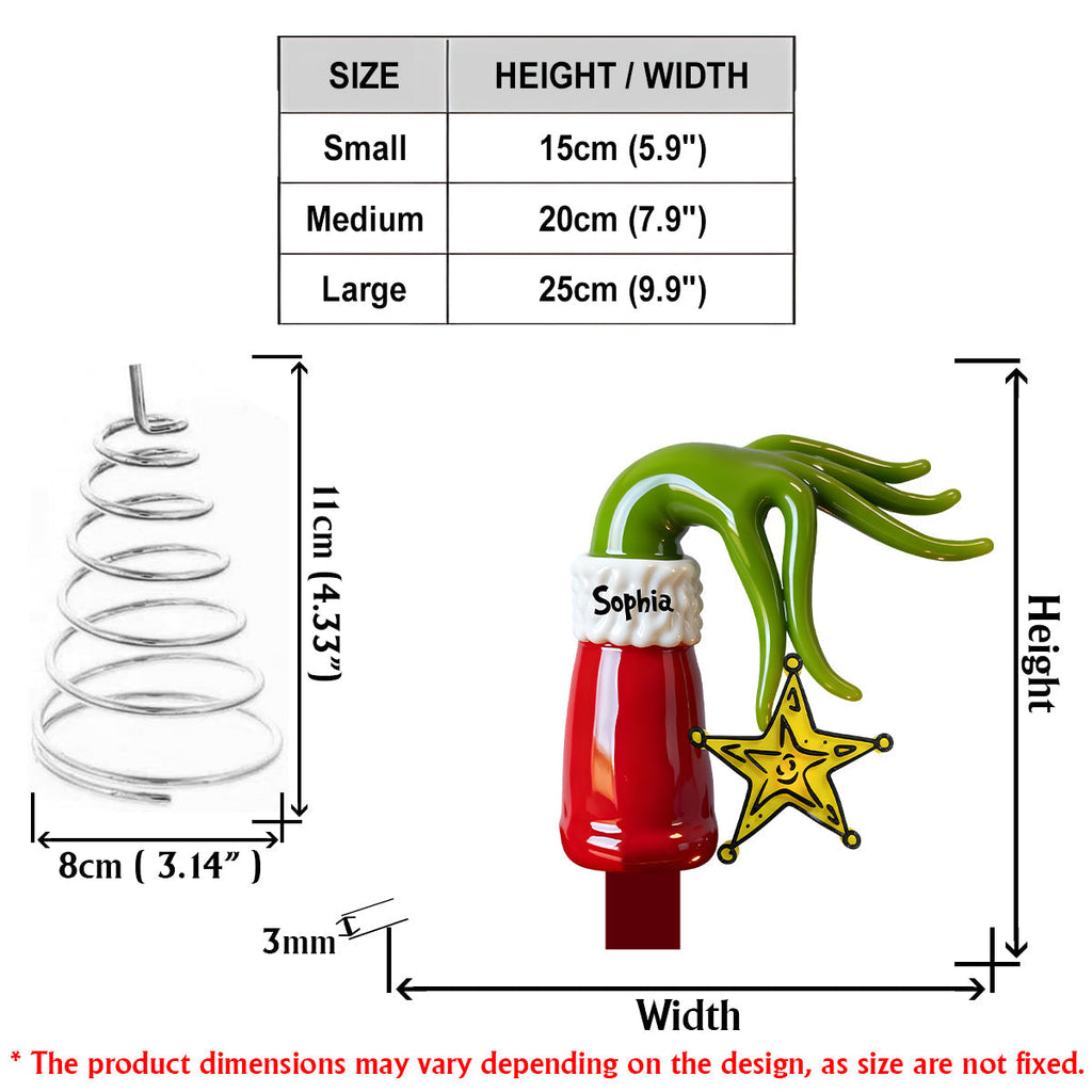 Personalized Grinch LED Light Tree Topper for Christmas LED Light Tree Topper GradoCreations