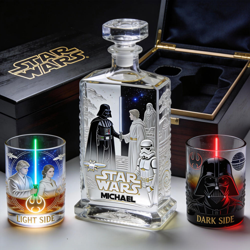 Personalized Star Wars Whiskey Decanter Set with Glasses Gift for Him Whiskey Decanter Set GradoCreations