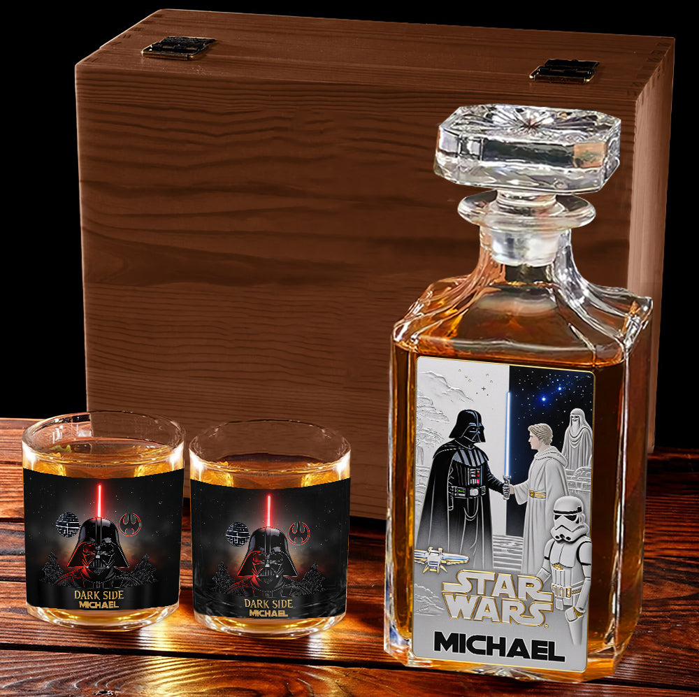 Personalized Star Wars Whiskey Decanter Set with Glasses Gift for Him Whiskey Decanter Set GradoCreations
